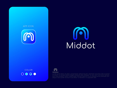 Middot logo, modern m letter logo