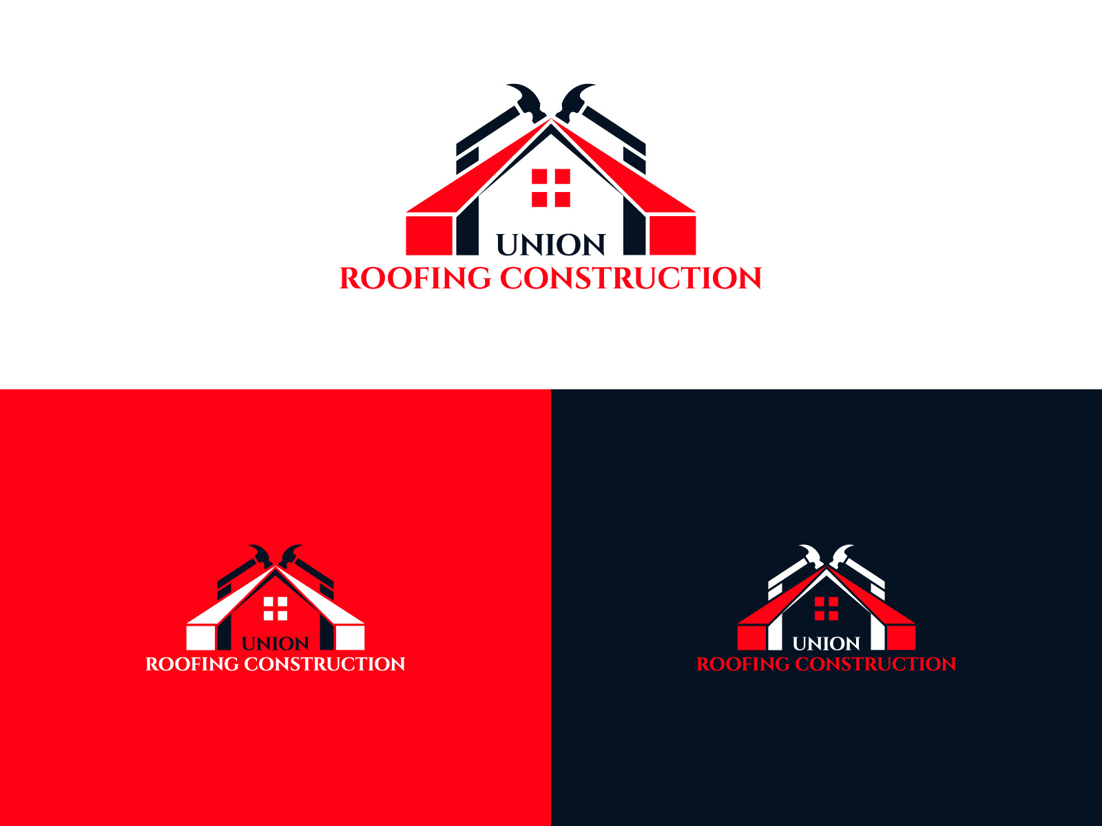 Roofing logo, Union Roofing Construction by Md Abdul Hakim on Dribbble