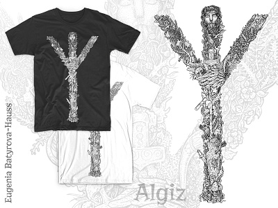 Algiz algiz design hammer idol ink merch nature pagan rune scandinavian silhouette thor