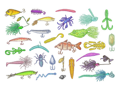 Fishing Lures by Eugenia Hauss on Dribbble