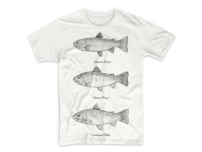 Trout Collection apparel print cutthroat trout design fishing golden trout rainbow trout realistic science illustration trout