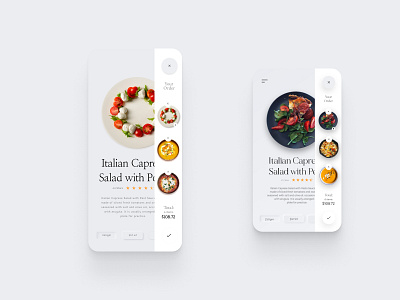 Food delivery app concept design minimal ui web