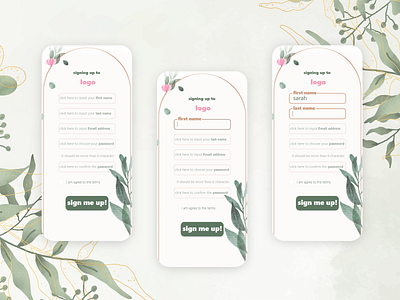 sign up page for Wedding Businesses Platform app design first ui ux wedding
