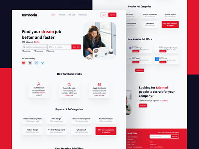 Landing page redesign job board job listing landing page redesigned ui ux website design