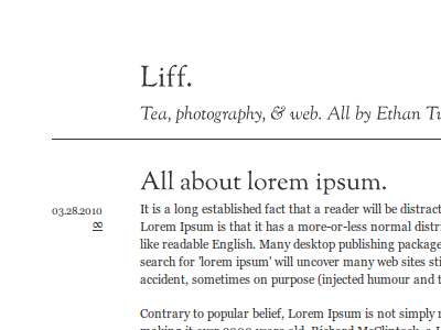 Liff blog typography