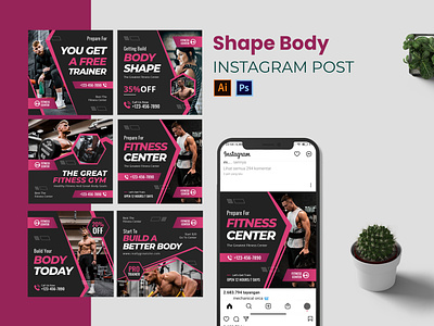 Shape Body Instagram Post fitness gym instagram instagram post instagram template