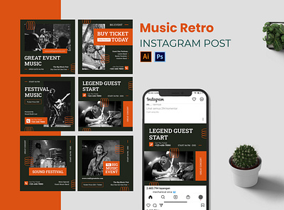 Music Retro Instagram Post instagram instagram post instagram template music