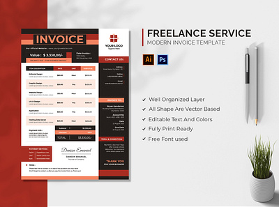 Freelance Service Invoice Template freelance graphic template invoice invoice template