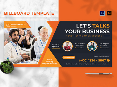 Business Talks Billboard Landscape billboard billboard landscape graphic template