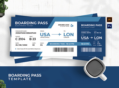 Business Passenger Boarding Pass boarding pass graphic template