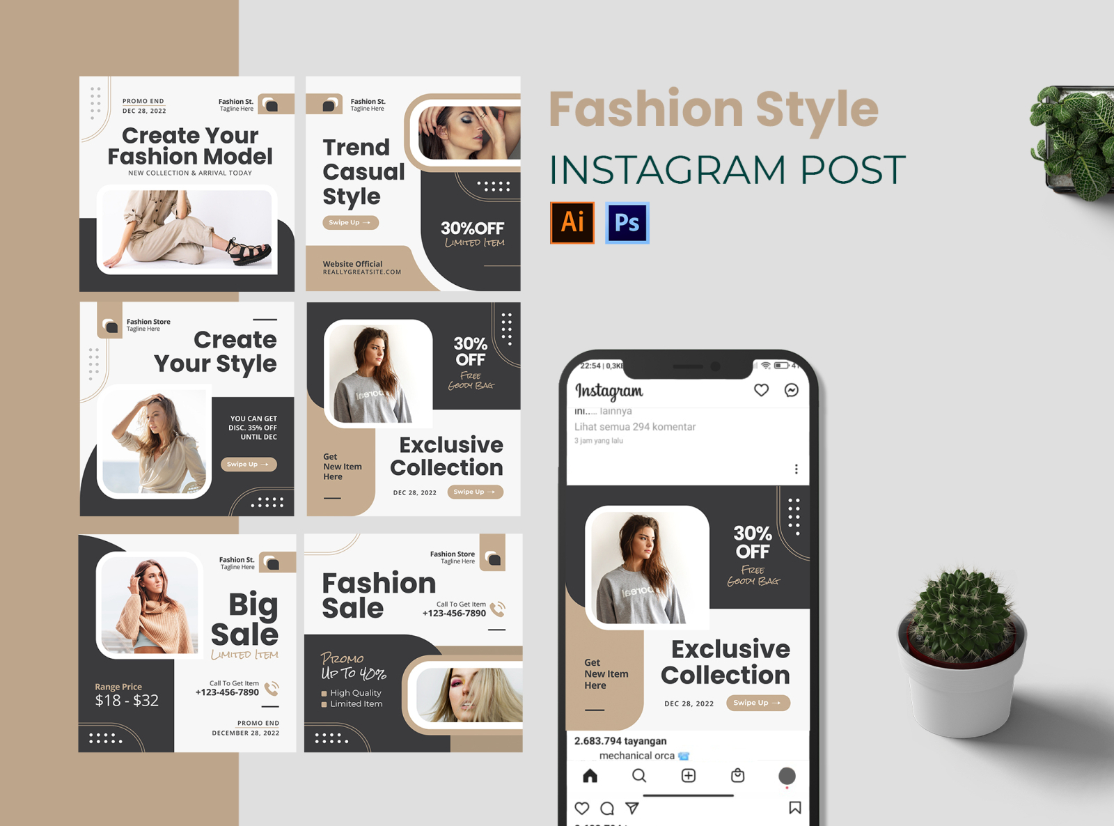 Fashion Style Instagram Post by Maskodook on Dribbble