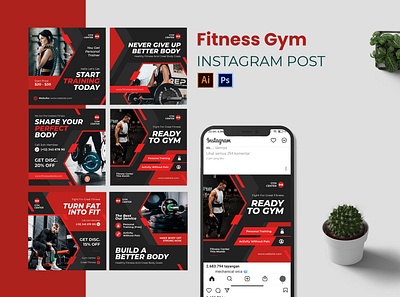 Fitness Gym Instagram Post graphic template instagram instagram post instagram template