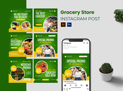 Grocery Store Instagram Post graphic template instagram instagram post instagram template