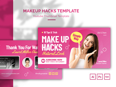 Make Up Hacks Youtube Thumbnail skin