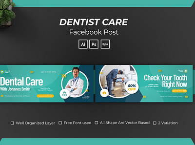 Dentist Care Facebook Cover dentistry