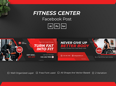 Fitness Center Facebook Cover fit