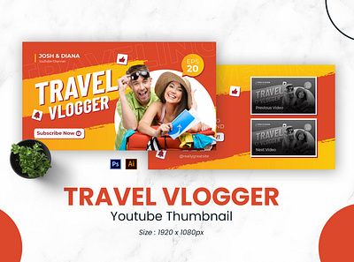 Travel Vlogger Youtube Thumbnail vacation