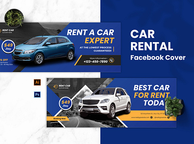 Car Rental Facebook Cover rent
