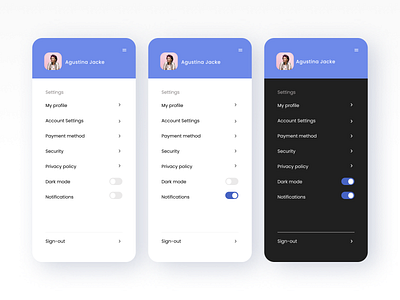 Daily UI - 005 - Settings app app design bootcamp challege daily ui dailyui design interfaces ui uidesign user experience ux