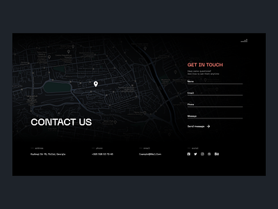 Contact us black contact contact us dark map message minimal ui ux webdesign