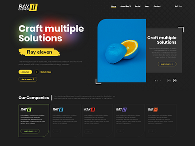 "Umbrella Brand" web design project corporation dark colors home page minimal real project ui webdesign