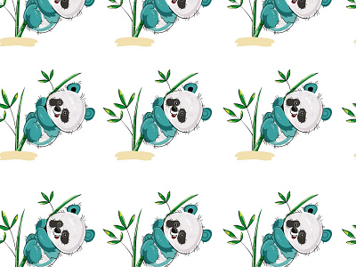 panda Pattern artwork fabric design fabric pattern illustration pattern