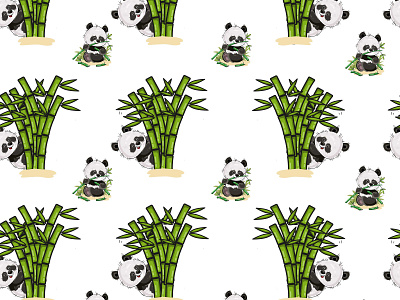 panda pattern artwork fabric design fabric pattern illustration pattern