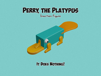 Perry, the Inaction Figure animal art cartoon design digital disney dribbbleweeklywarmup platypus toydesign