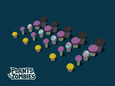 Plants vs Zombies Midnight Garden design digital dribbbleweeklywarmup ea sports illustration mushrooms plants zombies