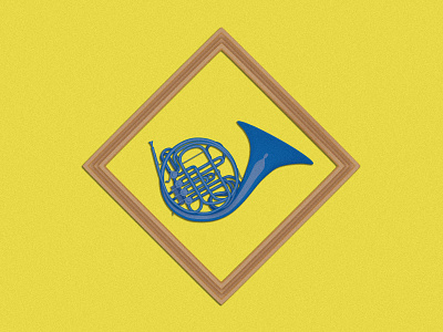 The Blue French Horn blender3d blue design digital frame frenchhorn himym instrument music tv shows