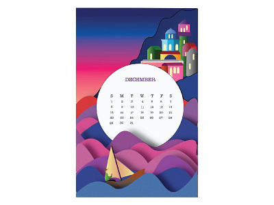 December Calendar design illustration