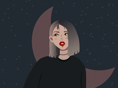 Moongirl ✨ girl girl character girl illustration illustration art illustrator moon