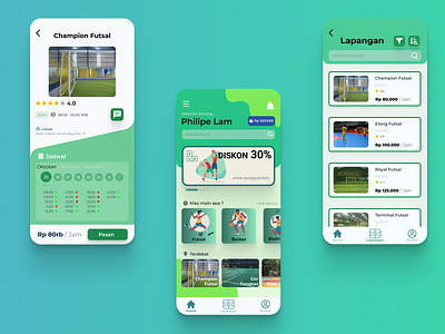 SLO - Sports Booking App Design app design illustration mobile online ui ux