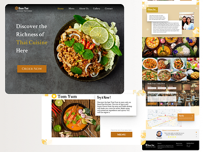 Thai Cuisine Restaurant Website booking culinary design food online thai ui ux webdesign website