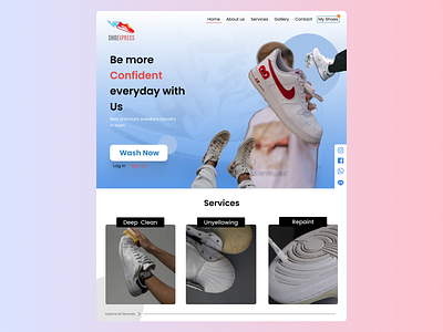 Shoe Cleaning Laundry Web Design booking branding design logo ui ux web web design website