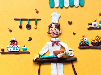 Schleki Leckermaul. Booktrailer. Plasticine adventure animation booktrailer catch up children clay family illustration pastry chef pastry shop plasticine