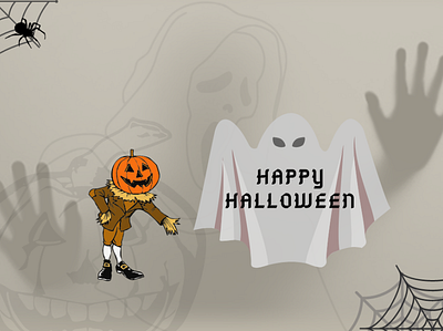 Happy Halloween animation design graphic design illustration illustrator minimal type vector web website