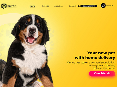 page Happy Pet animation app art design icon illustrator logo page builder page design vector webdesign website website design