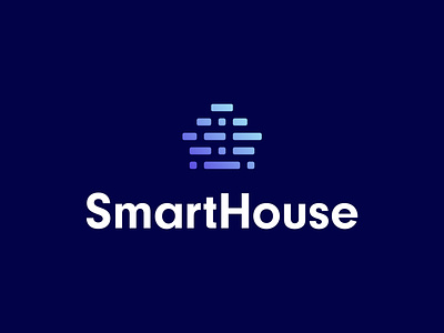 Smart House branding gradient identity design logo