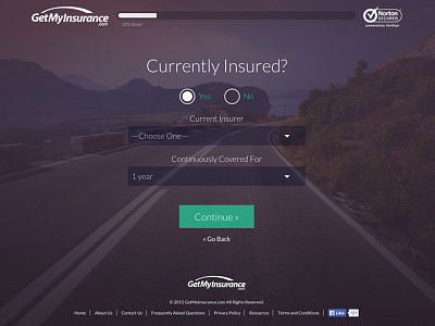 New Animated Form for GetMyInsurance.com animation clean design form one page app purple transparency ux