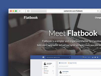 Flatbook | Facebook theme clear facebook flat layout minimal redesign ui web
