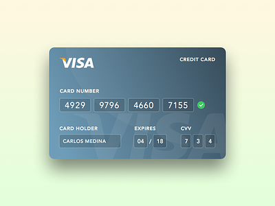 Daily UI - Day 001: Add credit card card credit daily dailyui payment ui visa