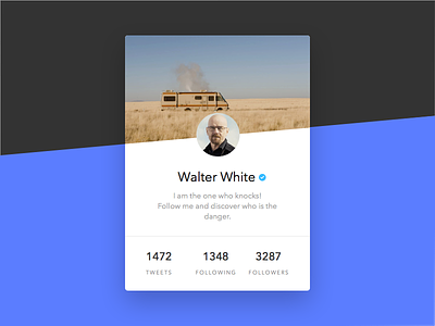 Daily UI - Day 003: Twitter Profile Card bad breaking card dailyui profile twitter