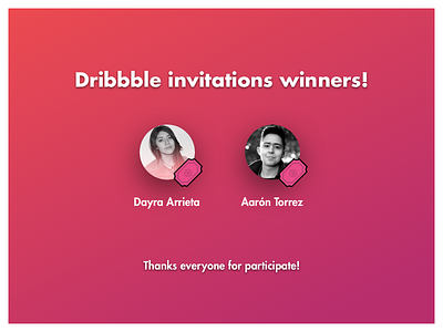 Dribbble Invitations Winners! dribbble invitation invite