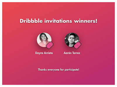 Dribbble Invitations Winners!