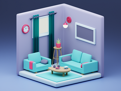 Low-poly room