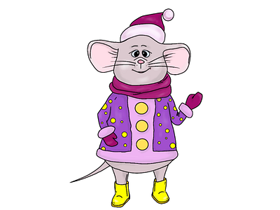 Lady mouse cartoon character illustration mascot mouse