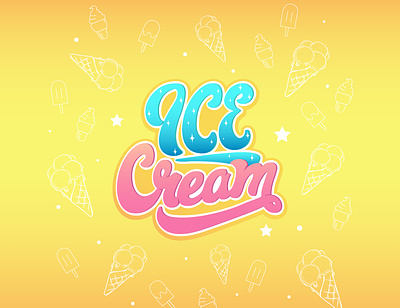 icecream ice icecream illustration inscription lettering vector