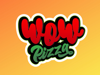 wow pizza design illustration inspiration lettering pizza typography vector wow