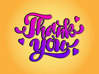 Thank you design illustration inspiration lettering phrase thank you typography